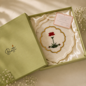 Kumud Handcrafted Marble Inlay Tray