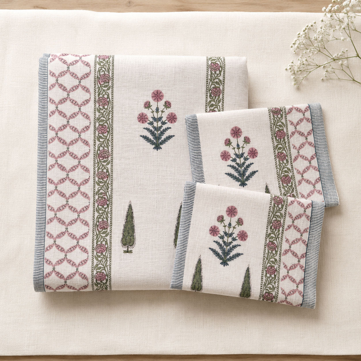 Gulab Bagh Cotton Bed Cover - Image 3