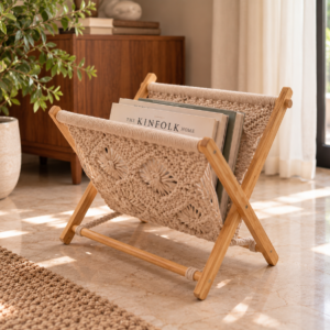 Macramé Magazine Basket